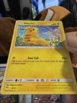 Pokemon TCG Pikachu 6/12 McDonalds 2019 Holo Promo Pokemon Card LP 67 - Image 3