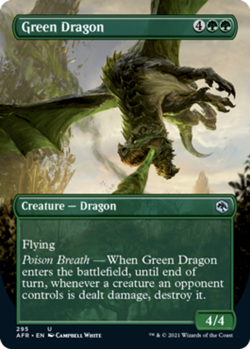 MTG - 4x Green Dragon (Borderless) x4 Adventures in the Forgotten Realms Regular - Image 1