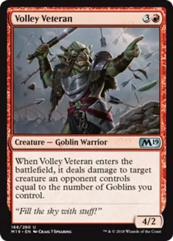 1 x Volley Veteran - Foil - Core Set 2019 - Light Play - MTG - Image 1