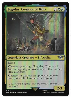 MTG Legolas, Counter of Kills FOIL Lord of the Rings (LTR) Magic #0212 Unplayed - Image 1