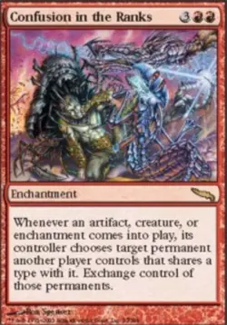 MTG Confusion in the Ranks, Mirrodin, Heavily Played, English - Image 1