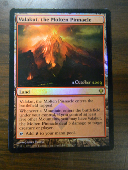 MTG Valakut, The Molten Pinnacle Zendikar Pre-Release Promo FOIL Excellent - NM - Image 1