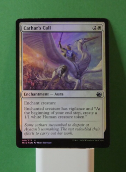 MTG MID: Cathar's Call (Enchantment Aura) Innistrad: Midnight Hunt Foil 011/277 - Image 1