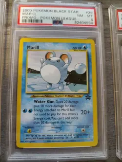 2000 POKEMON PROMO BLACK STAR POKEMON LEAGUE #29 MARILL PSA 8 - Image 1
