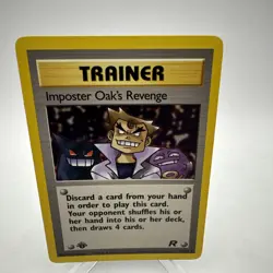 POKEMON IMPOSTER OAK'S REVENGE 76/82 1ST EDITION TRAINER TEAM ROCKET LP GENGAR - Image 1