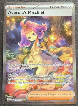 Acerola's Mischief 183/182 FULL ART Mega Evolutions NM Near Mint Pokemon TCG - Image 1