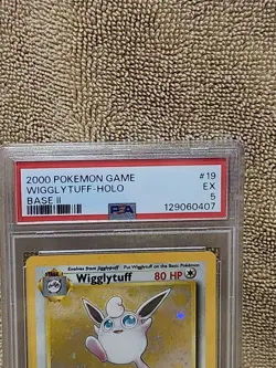 2000 Pokemon Game WIGGLYTUFF-HOLO Base set II #19 EX PSA 5 - Image 3