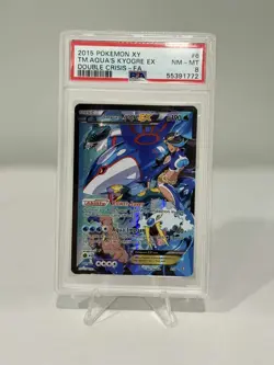 2015 Pokemon XY TM.Aqua's Kyogre EX Double Crisis FA PSA 8 - Image 1