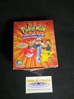 Pokemon TV Animation 1999 Topps Blue Label Booster Box Factory Sealed, Stock 752 - Image 1