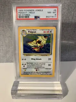 PSA 8 NO SYMBOL Pidgeot Error Holo Rare Jungle Set - 8/64 Pokemon Card 1999 - Image 1