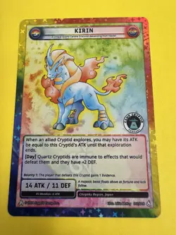 Cryptid Camp Trading Card Game Proto Pack 2 Kirin Reverse Holo LTD Rare NM 1B - Image 3
