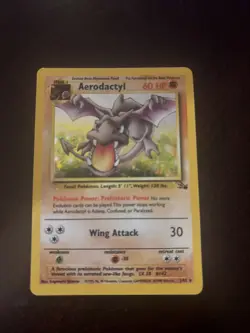 Pokemon TCG Aerodactyl Fossil Holo Rare Card 1/62 Lightly Played - Image 1