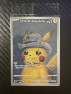 Pokemon Pikachu with Grey Felt Hat SVP 085 Van Gogh Promo Card - Sealed - Image 1