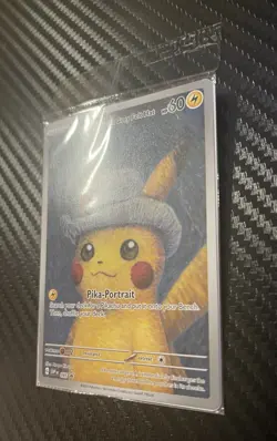 Pokemon Pikachu with Grey Felt Hat SVP 085 Van Gogh Promo Card - Sealed - Image 2