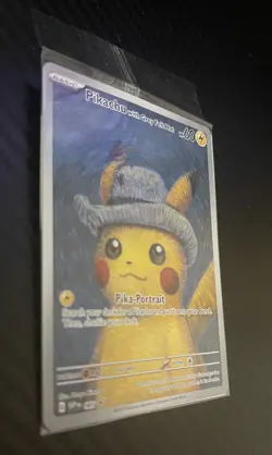 Pokemon Pikachu with Grey Felt Hat SVP 085 Van Gogh Promo Card - Sealed - Image 3
