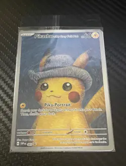 Pokemon Pikachu with Grey Felt Hat SVP 085 Van Gogh Promo Card - Sealed - Image 4