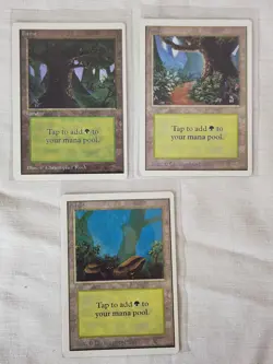 Played 3 Forests Unlimited One of Each Artwork Mtg Magic the Gathering - Image 1