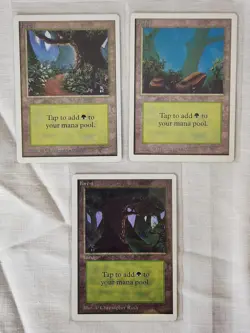 Played 3 Forests Unlimited One of Each Artwork Mtg Magic the Gathering - Image 3