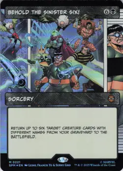 MTG Behold the Sinister Six! (Borderless) (221) | NM Foil | Spider-Man {SPM} - Image 2