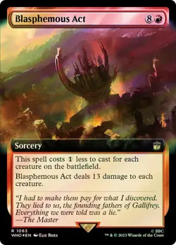 Blasphemous Act Surge Foil Extended Art Doctor Who Commander NM MTG - Image 1