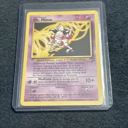Pokemon TCG Mr. Mime 027/130 Base Set 2 Rare Vintage LP+ - Image 1