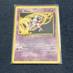 Pokemon TCG Mr. Mime 027/130 Base Set 2 Rare Vintage LP+ - Image 3