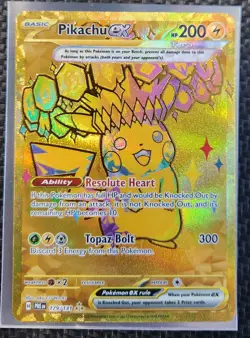 Pokemon TCG Prismatic Evolutions Pikachu EX Gold Hyper Rare Tera 179/131 - Image 1