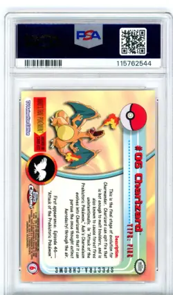 PSA NM 7 Pokemon TCG Charizard #06 Topps Chrome T.V. Animation Spectra (2000) - Image 2