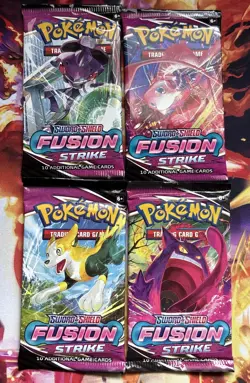 Sealed Fusion Strike Pokemon TCG Booster Pack COMPLETE ART SET - 4 Packs - Image 1