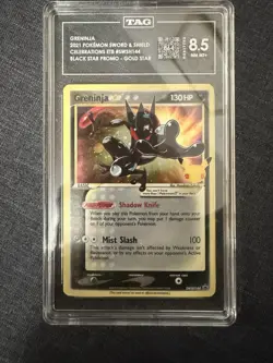 Pokemon Greninja TCG SWSH144 Celebrations Black Star Promo TAG Graded 8.5 - Image 1