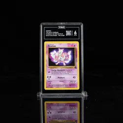 TAG 6 1999 Pokemon Mewtwo #3 Black Star Promo The First Movie STAMPED LP - Image 1
