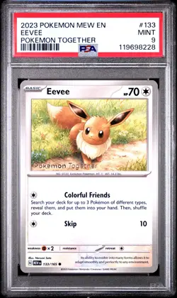 2023 POKEMON MEW EN-151 POKEMON TOGETHER #133 EEVEE PSA 9 - Image 1