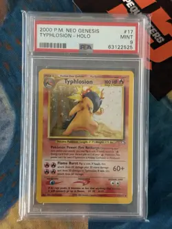 Typhlosion Holo #17 Pokemon Neo Genesis 2000 Unlimited PSA 9 (Swirl) - Image 2