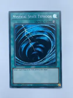 RA02-EN048 "Mystical Space Typhoon" Secret Rare YuGiOh! NEW - Image 1