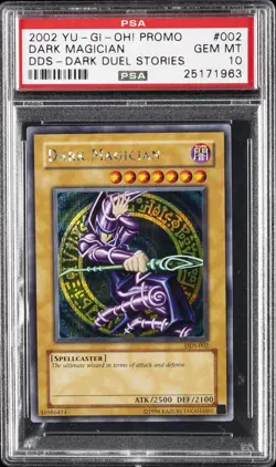 2002 YU-GI-OH! PROMO DDS-DARK DUEL STORIES #002 DARK MAGICIAN PSA 10 - Image 1