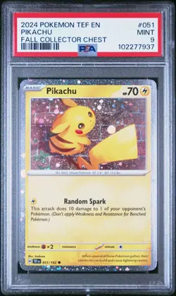 Pikachu - Cosmo Holo - PSA 9 Temporal Forces Collector Chest Promo Pokemon Card - Image 1