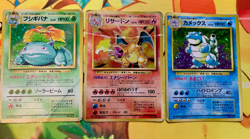 Charizard Blastoise Venusaur Base set Pokemon card 3set 1996 Holo Japanese #2325 - Image 1