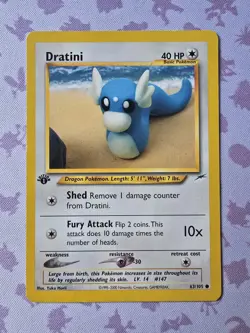 Pokemon Card - Dratini 1st Edition Neo Destiny 63/105 Common LP - Image 1