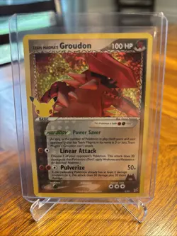 Team Magma's Groudon 9/95 - 25th Anniversary Celebrations Holo Pokemon Card - Image 1