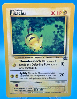 Pikachu 27/53 Pokemon TCG WOTC Promo Card - Vintage Black Star Promo NM - Image 1