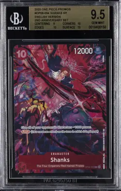 2025 ONE PIECE PROMO CARDS ENGLISH VERSION 2ND ANV SET #OP09-004 SHANKS BGS 9.5 - Image 1