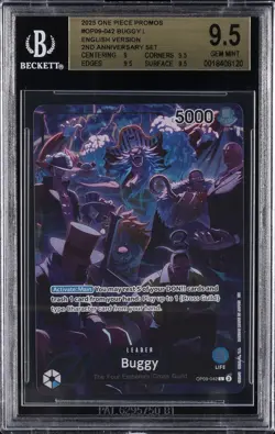 2025 ONE PIECE PROMO CARDS ENGLISH VERSION 2ND ANV SET #OP09-042 BUGGY BGS 9.5 - Image 1
