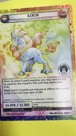 Cryptid Camp Trading Card Game Proto Pack 2 Kirin Reverse Holo LTD Rare NM/M 1A - Image 2