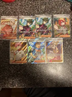 7 Card Full Art Trainer Lot Pokemon Brock Atticus Mela Sidney - Image 1