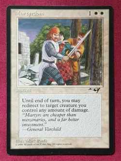 Magic The Gathering ALLIANCES MARTYRDOM B white card MTG - Image 1