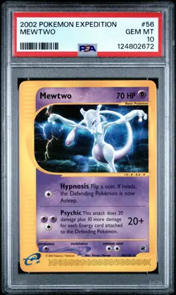 2002 POKEMON EXPEDITION #56 MEWTWO PSA 10 - Image 1