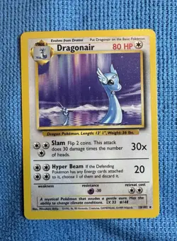 VTG Pokemon TCG Dragonair 18/102 Base Set Non-Holo Rare Unlimited WOTC 1999 - Image 1