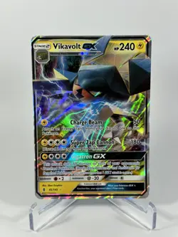 2017 Pokemon TCG Vikavolt GX S&M Guardians Rising 45/145 Ultra Holo Rare Card - Image 1