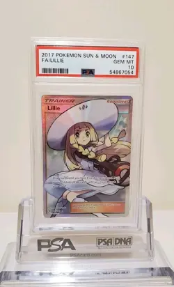 2017 POKEMON SUN & MOON #147 FULL ART/LILLIE PSA 10 Gem Mint - Image 1