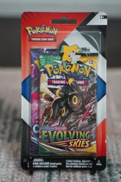Pokemon TCG Evolving Skies & Chilling Reign 2 Pack Blister w/ Jirachi Pin Sealed - Image 1